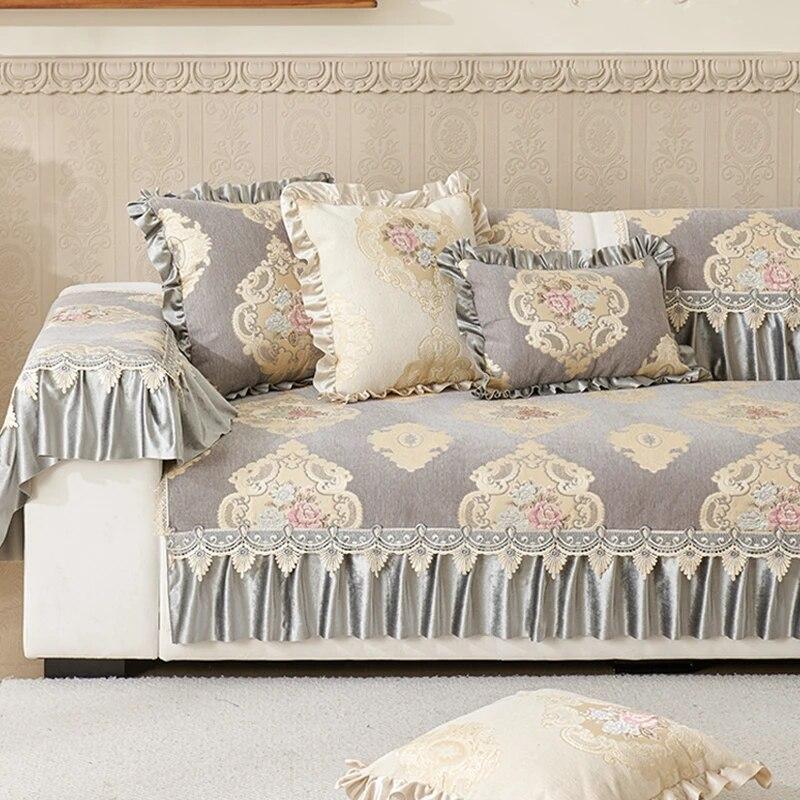 European Sofa Cover Four Seasons General Cushion Anti-slip Sofa Cushion Jacquard Embroidery Slipcover Home Decoration Sofa Cover