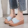 Fashion 2025 Summer New Versatile Fashion Outerwear Slope Heel Cool Slippers Thick Bottom Casual Simple Comfortable Women's Slippers