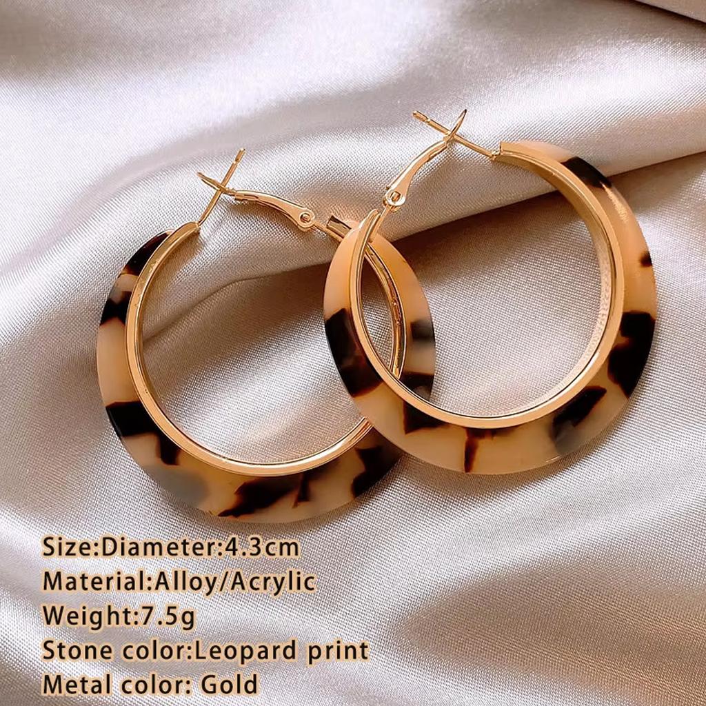 Женские серьги-кольца с леопардовым принтом для женских украшений, готические аксессуары для преувеличенных ушей для девушки