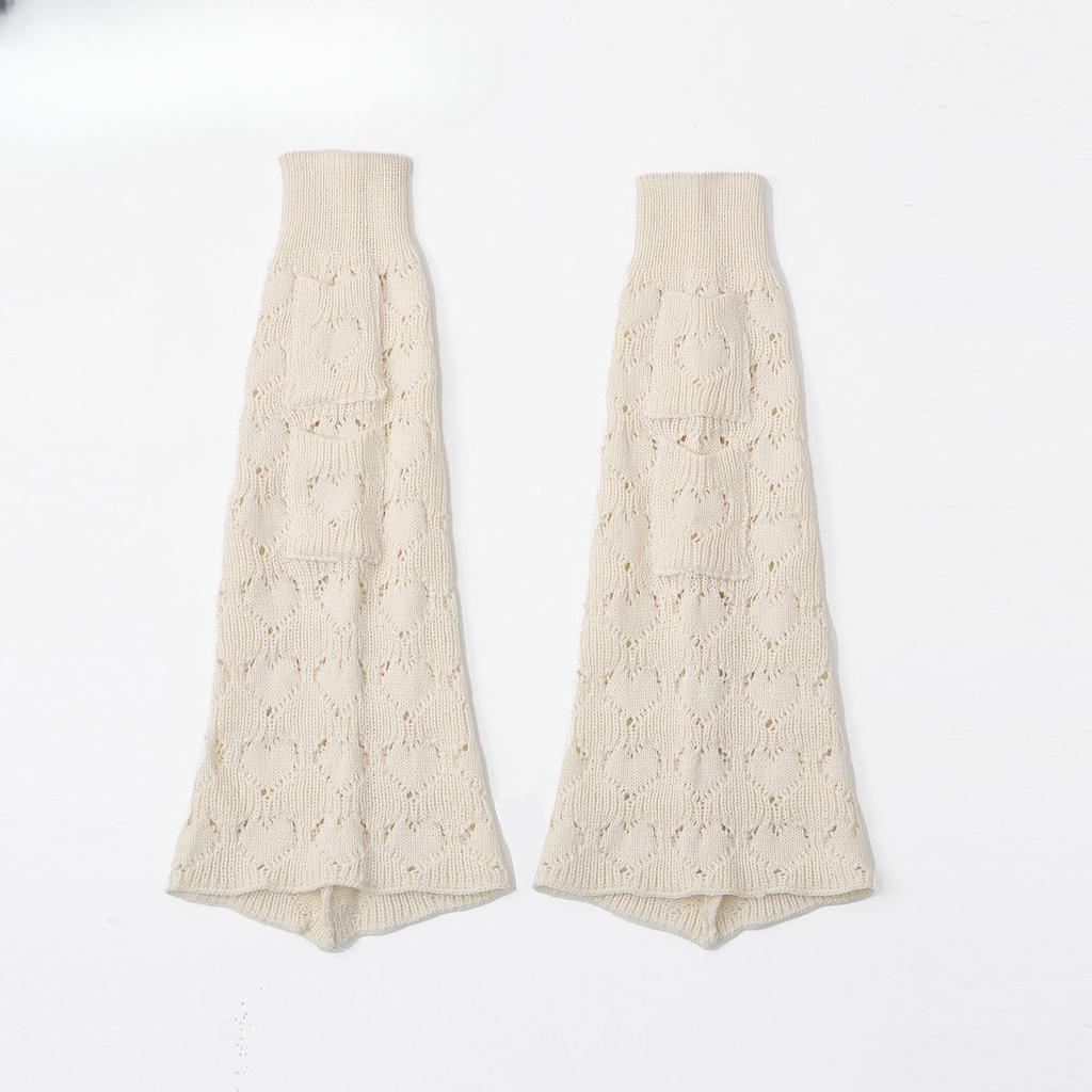 Wide Leg Slimming Flared Leg Warmers JK Slouch Socks Knitted Leg Warmers Y2K Hot Girl Socks Heart Cutout Girlish
