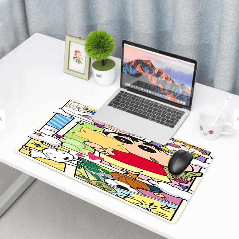 Crayon Shin Print Mouse Pad, Anti‑Slip Desktop keyboard Mat, for PC Laptop Gaming Working Daily Use, Cool Festival Surprise Gift