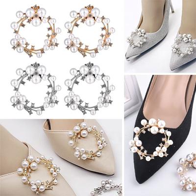 1 пара Модные жемчужные туфли для невесты со стразами, Цветок, Классический темперамент, DIY Пряжка для обуви, Аксессуары для обуви, Высокие каблуки, Ювелирные изделия