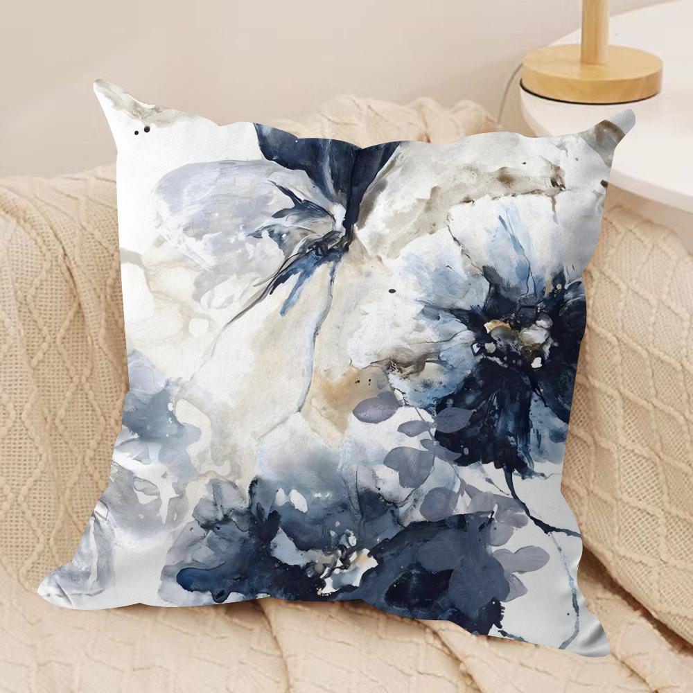 Painted Blue Print Creative Cushion Cover Soft Plush DoubleSided Sofa Pillow Cushion Cover AllSeason Durable Decor Gift