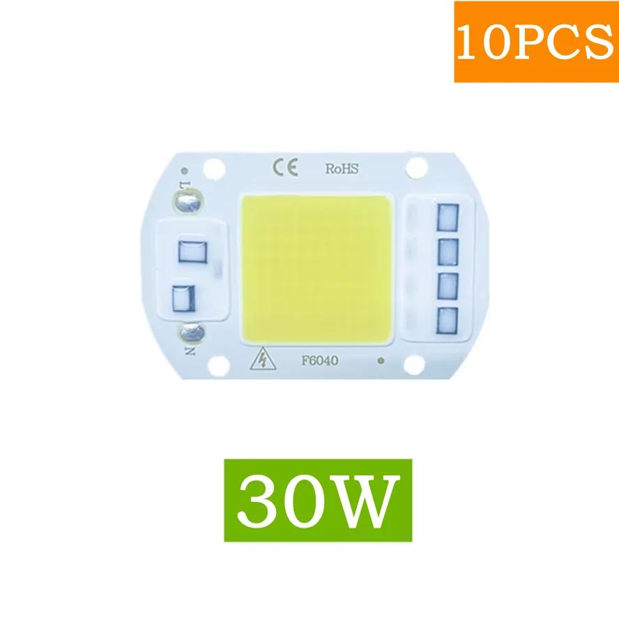 10PCS 50W 30W 20W LED COB Chip 220V Led Chip No Need Smart IC Driver Diode Chip Beads for Flood Light Spotlight DIY Lighting