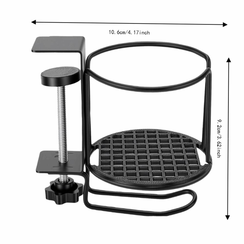 Anti-Spill Desk Cup Holder Metal Construction Clamp On Cup Holder For Desk