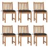 VidaXL Set of 6 Garden Chairs with Cushions, Patio Seats, Dining Chairs, Outdoor Patio Furniture, 3073138