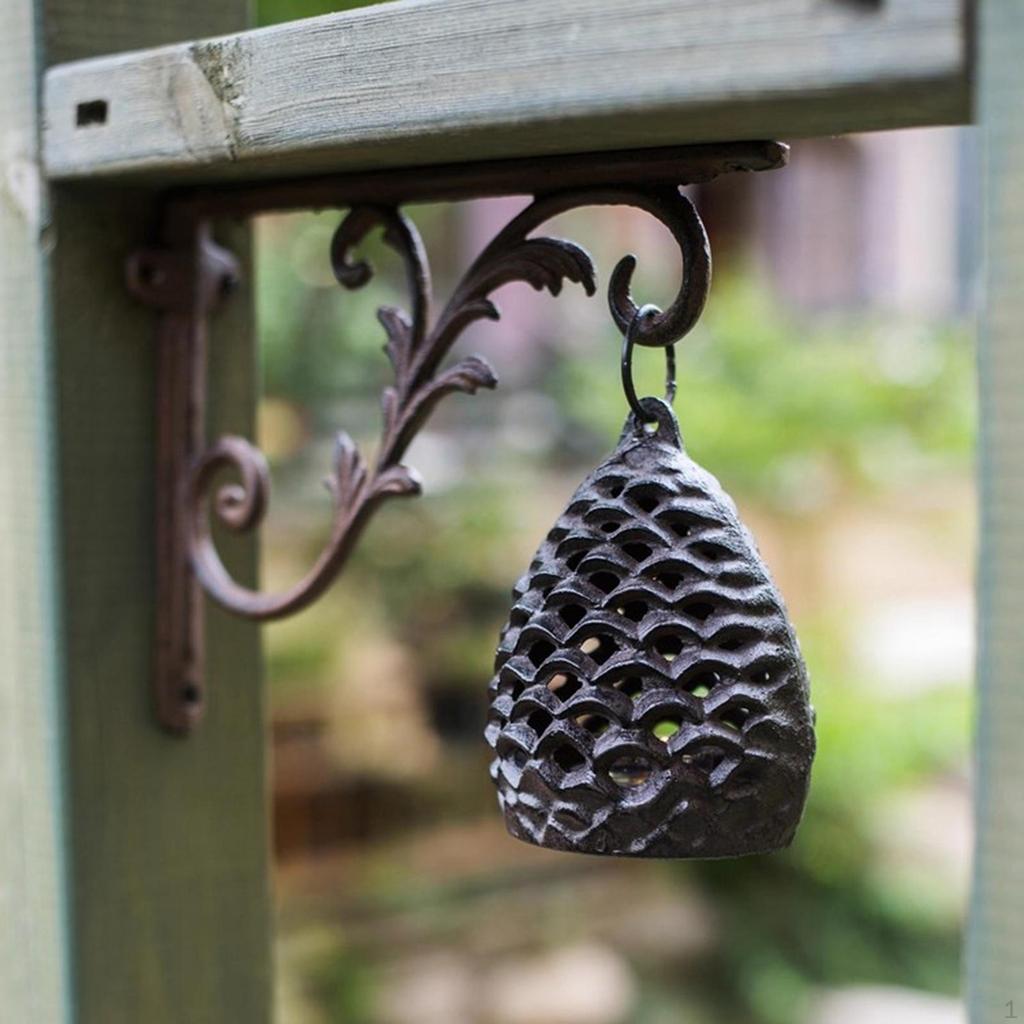 Decorative Shelf Bracket Cast Iron Black Rustic Sturdy Metal Corner Brace Right Angle Wall