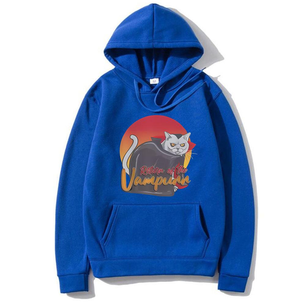 The Return of Vampurr Cat Funny Meme Hoodie Male Casual Autumn Winter Fleece Streetwear