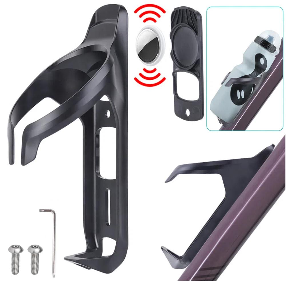 Bicycle Water Bottle Cage Scratch-Proof Bike Water Bottle Bracket Anti-Lost Protective Bottle Holder for Apple AirTag
