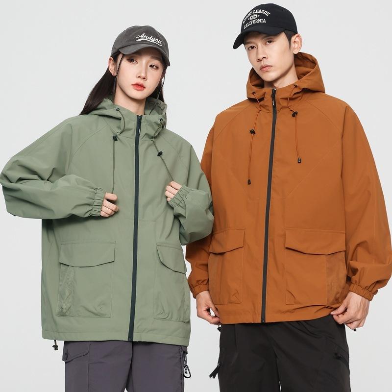 Mountain Jacket Men's and Women's Autumn Tooling Wind Single Clothes Loose Coat Couple Outdoor Windproof Waterproof Hooded Jacket