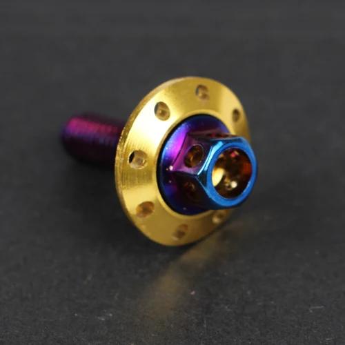 Motorcycle Electric Car Modified Fender Screw Flat Fork Stainless Steel Color Screw M6 Outer Hexagon Flange Cap Pad
