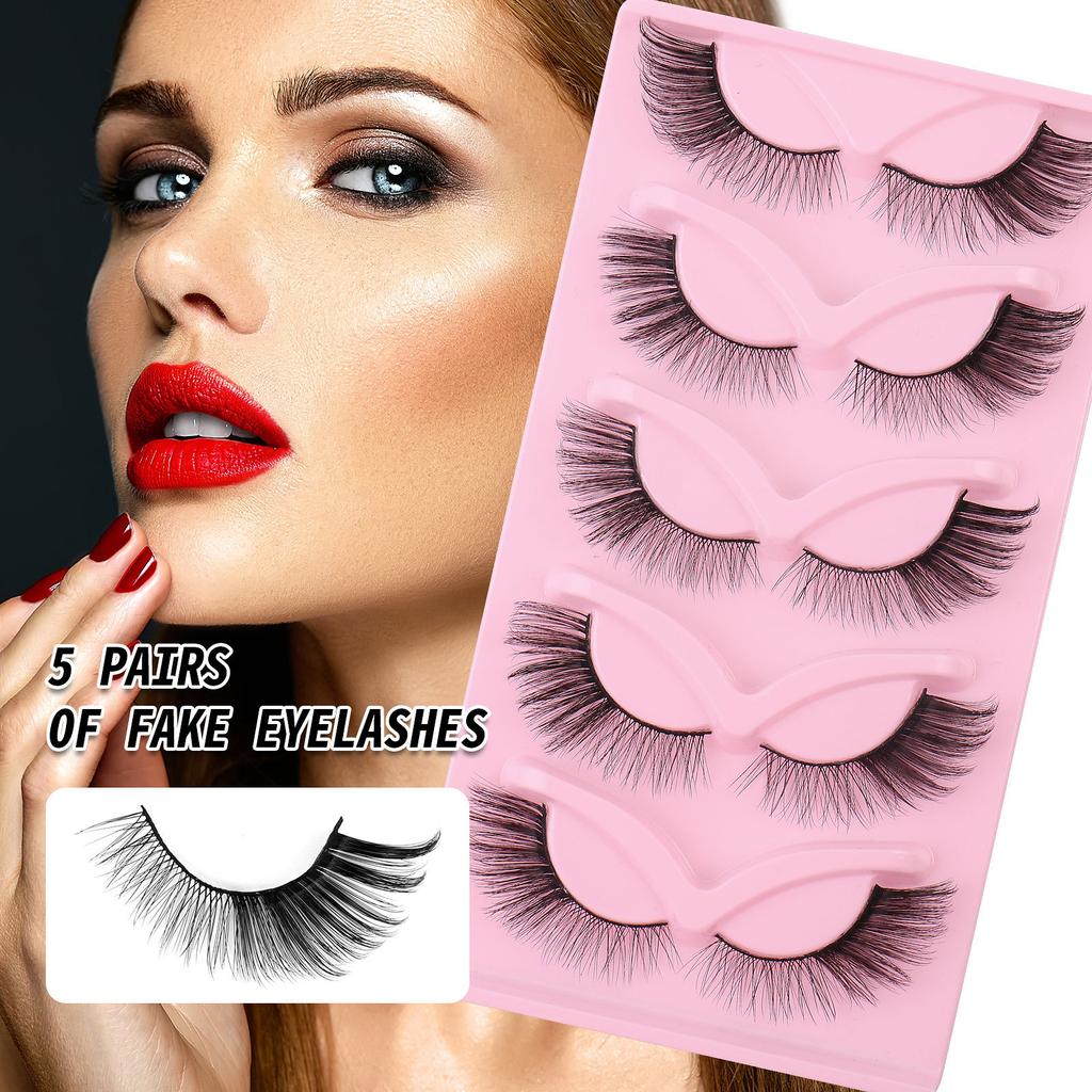 Fox Eye False Eyelashes 5 Pairs Of Eye Tail Lengthening Daily Makeup Stage Eyelashes