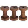 3pcs Wood Wooden Spools Dark Brown Wooden Bobbins Thread Organiser Sewing Spools  Crafts DIY