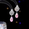 Women's Light Luxury Design Elegant Inlaid Zircon Water Droplet Earrings Fashionable And Versatile Niche Design Earrings