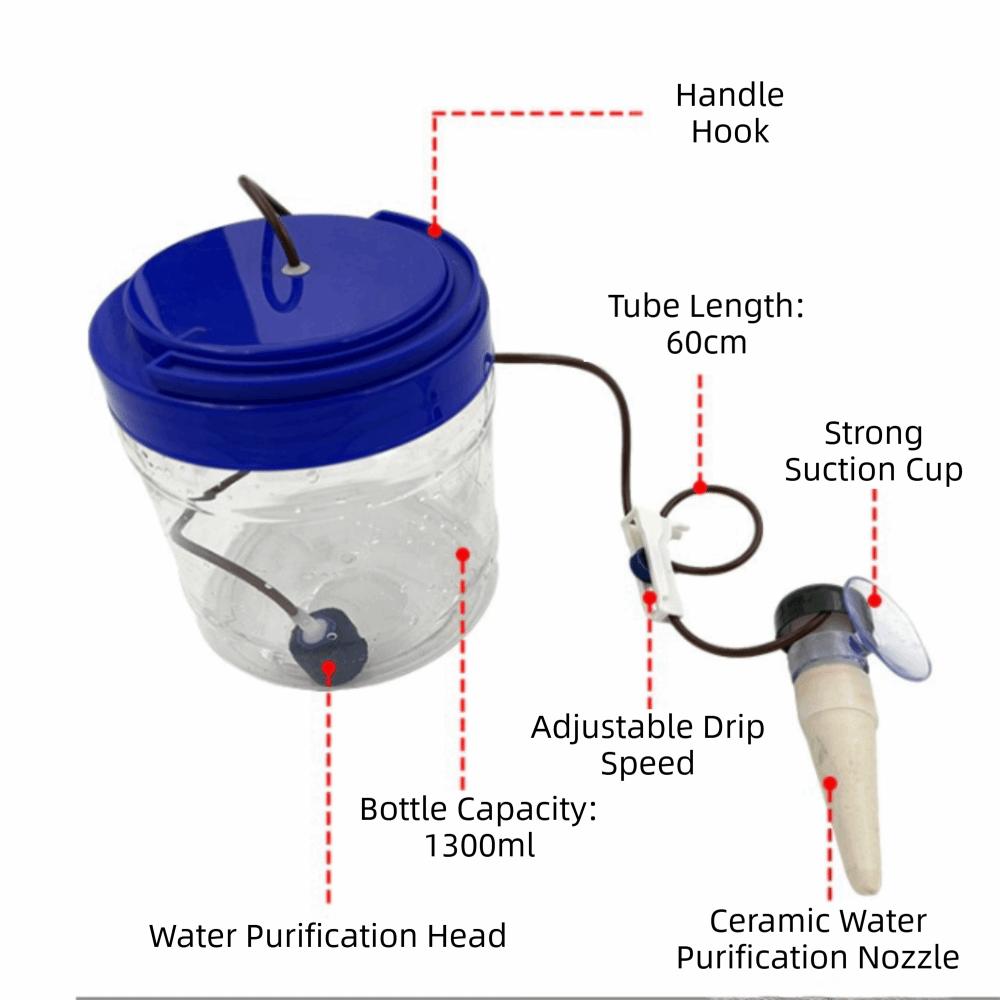 1 set Adjustable Drip Speed Reptile Water Dripper Dual Filtration Reptile Humidifier  Lizards