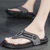 Flip Flops Men Shoes Outdoor PU Leather Flat Shoes Summer Beach Holiday Shoes Size 38-44 Outdoor Breathable Casual Shoes