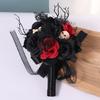 Красный/Фиолетовый и Черный Розы Искусственные Цветы Букет Готический Свадебный Букет, Свадьба, Церемония, Годовщина