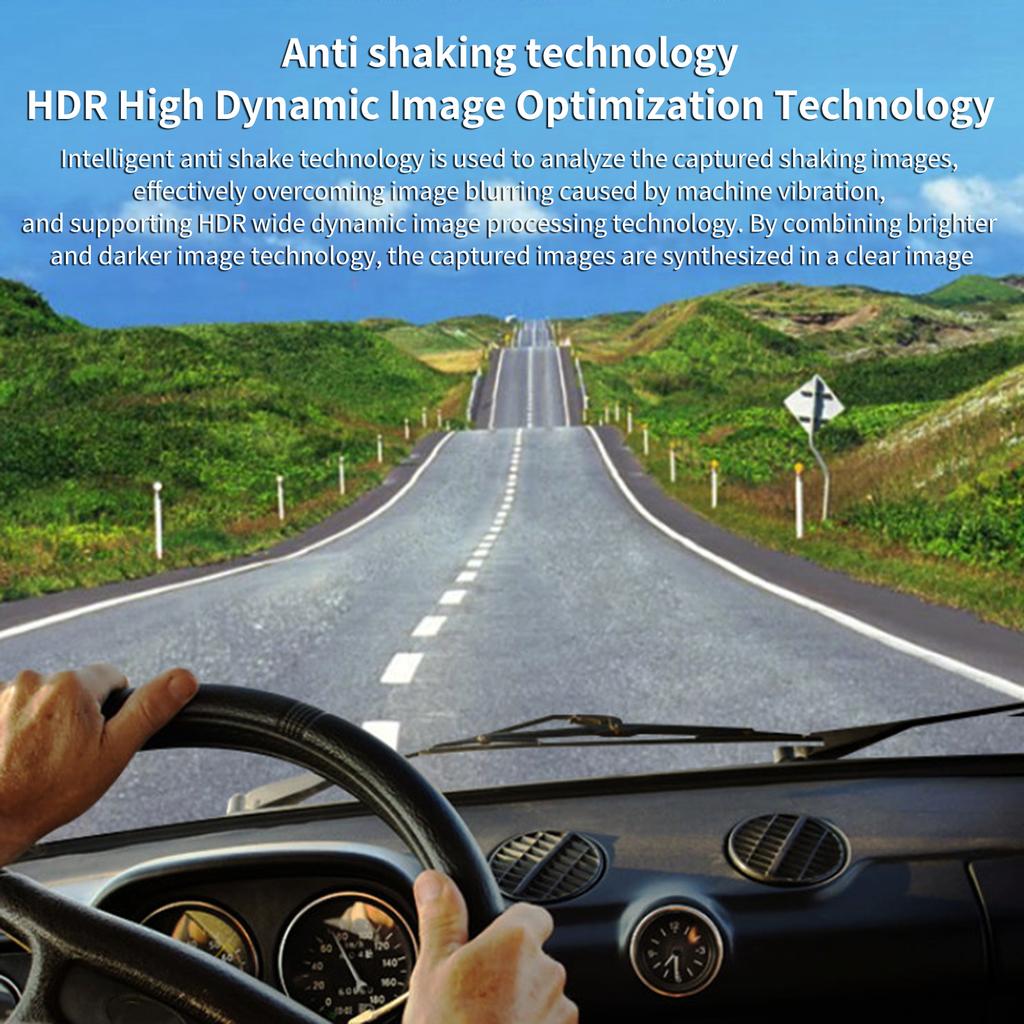 Dash Cam 1080P Front and 720P Rear Anti Shaking Driving Recorder DVR with Hidden Camera Front Rear