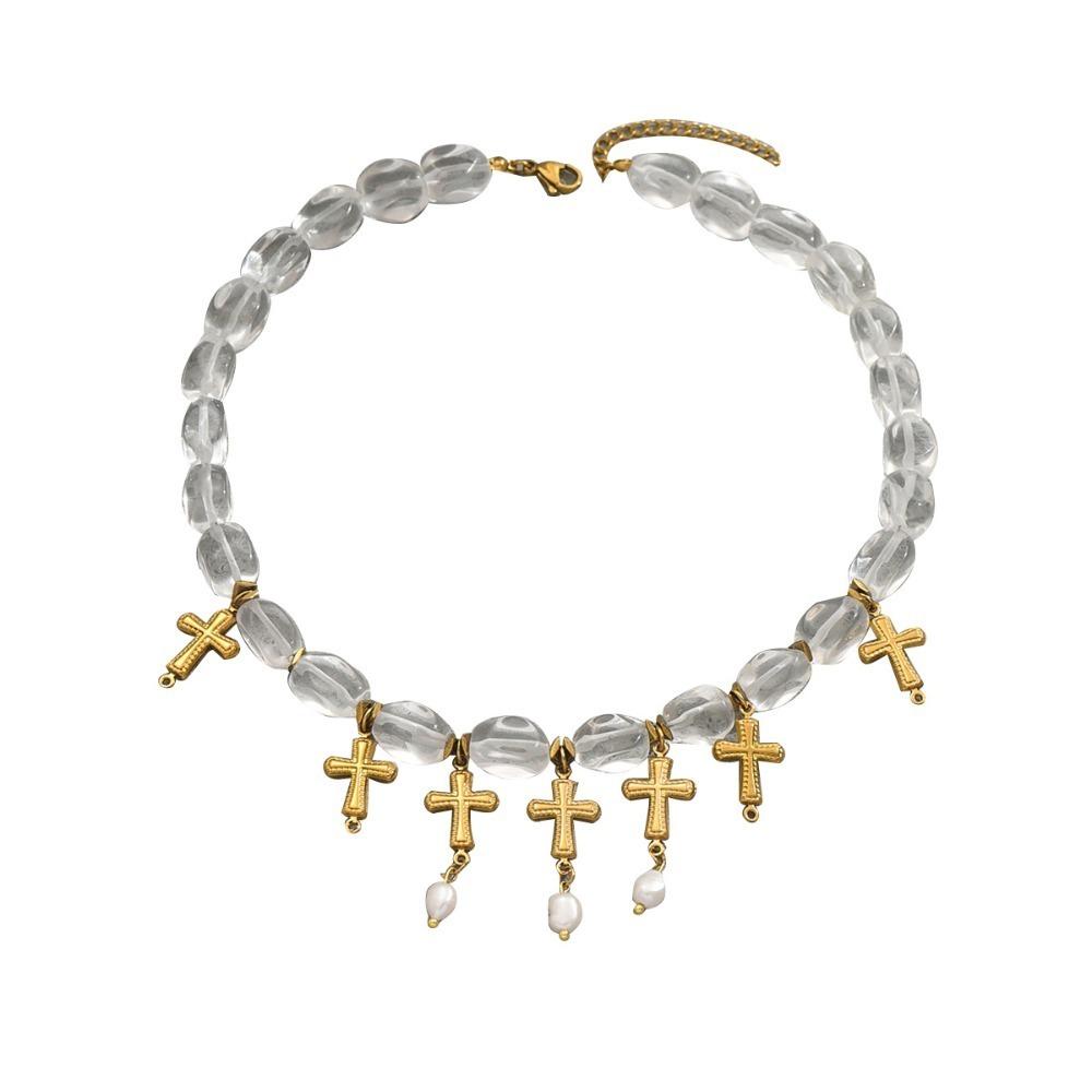 Luxury Imitation Pearl Clavicle Chain Rhinestone Multi-layer Beaded Necklaces Party