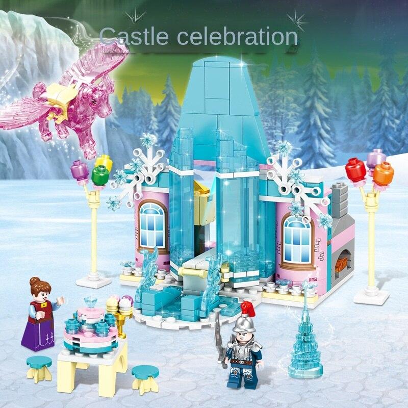 KAZI Девушка Строительный Блок Принцесса Карета Замок Мечты Головоломка Сборка DIY Игрушка Свет