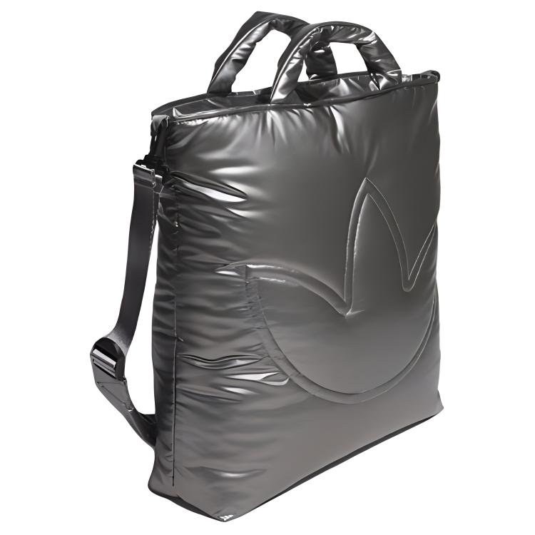 Adidas Originals Trefoil Polyurethane Shoulder Bag, Crossbody Bag, Handbag Regular Unisex Silver Gray JW1714