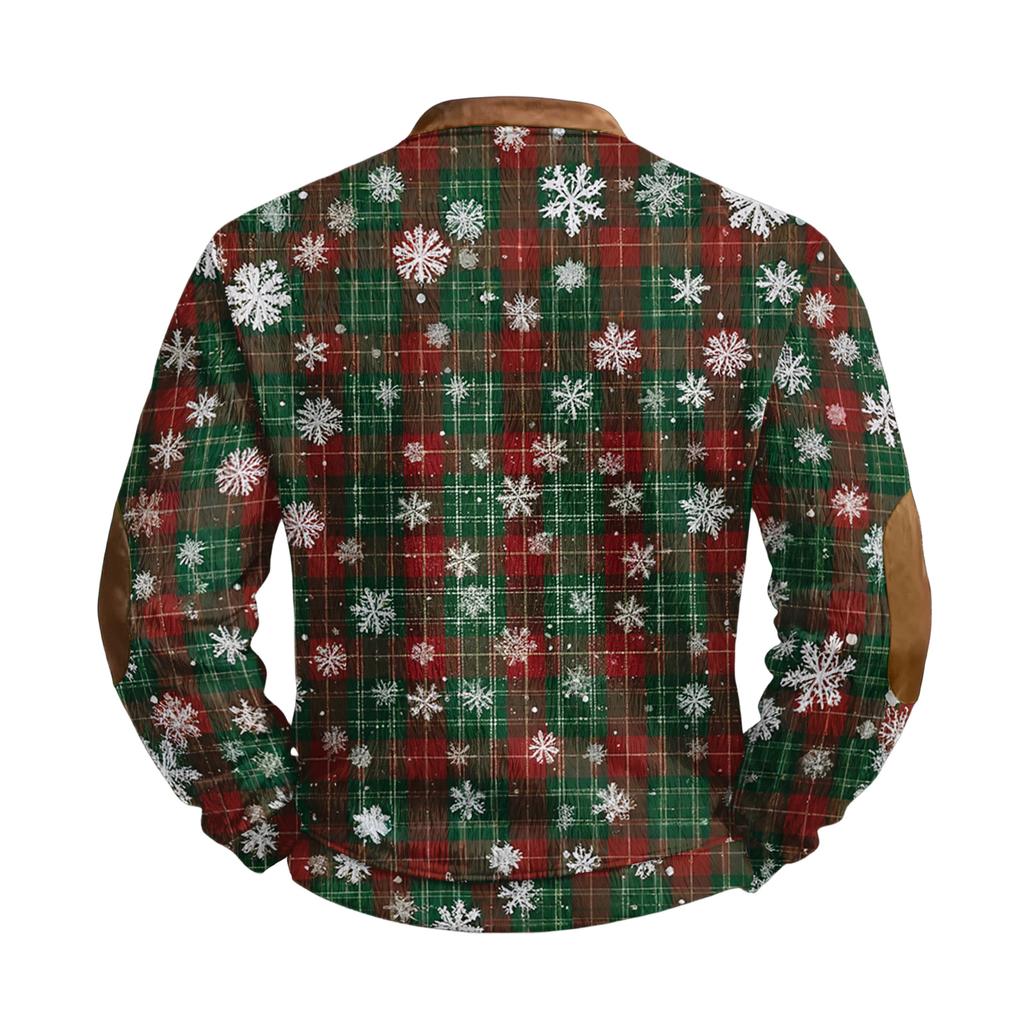 Мужские рождественские толстовки на молнии, рождественские пуловеры с воротником-стойкой