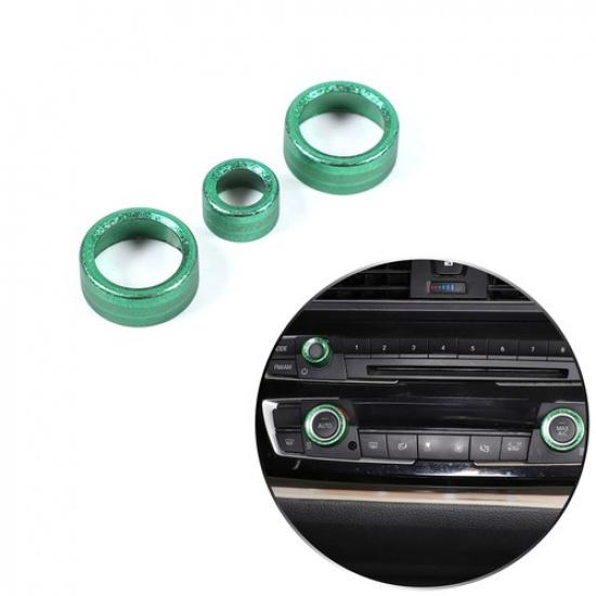 Green AC Control Radio Volume Knob Ring Covers For BMW 2 Series F22 F23 2014-19
