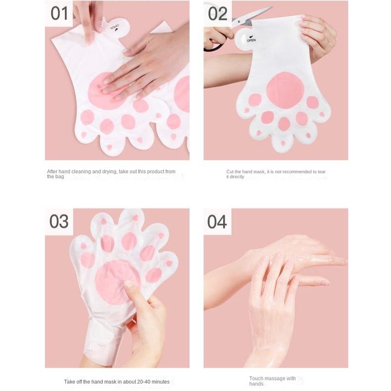 Ниацинамидная маска для рук «Кошачья лапа» Увлажняющий, отбеливающий и восстанавливающий уход за руками Перчатки для кошек Маска для ног против растрескивания и отшелушивающая, удаляющая омертвевшую кожу