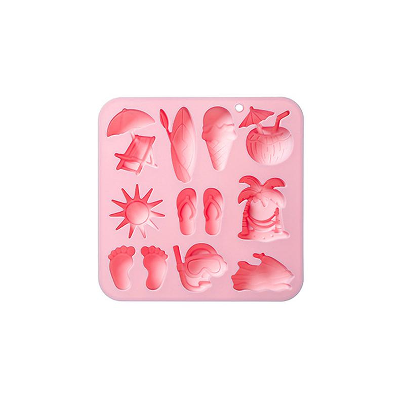 Summer Beach Theme Silicone Mold For Chocolate, Candy Chocolate Mold For Tropical Summer Party Marine Jello Cookie Ice Cube Mold