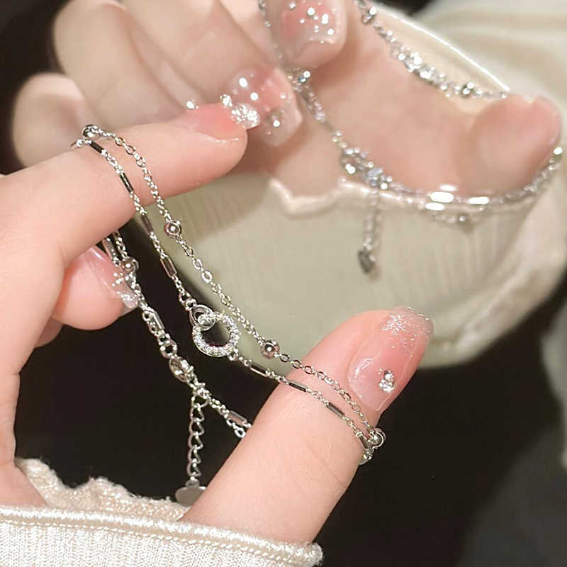 Mobius Double-layer Bracelet Women's Niche Light Luxury Temperament High-end Interlocking Round Bead Bracelet Women