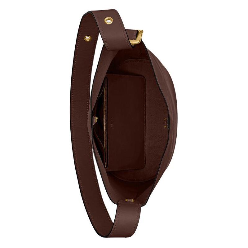 COACH Bleecker 28 Gold Metal Hardware Cowhide Bucket Bag Shoulder Bag Large Women's Maple Brown