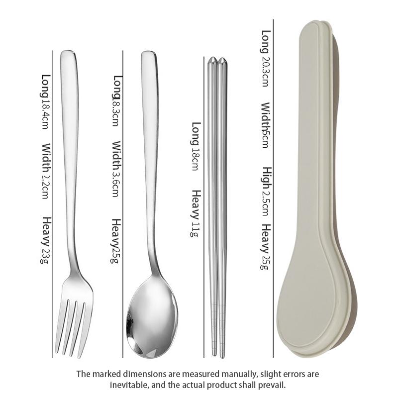 Набор из четырех столовых приборов с коробкой из нержавеющей стали корейские столовые приборы ложка вилка палочки для еды ложка в форме коробки столовые приборы для путешествий
