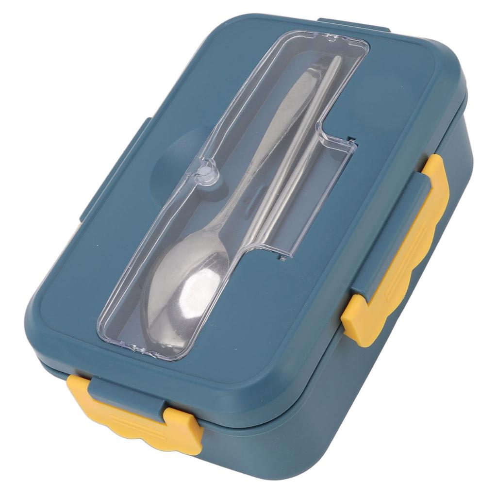 Bento Box Thermal Bento Lunch Box with Spoon and Chopsticks for Adults Kids Students(Elegant Blue