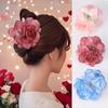 Элегантная винтажная заколка-краб для волос с цветочным узором, большой пластиковый аксессуар для волос в форме цветка для женщин, модный головной убор для повседневной носки и вечеринок