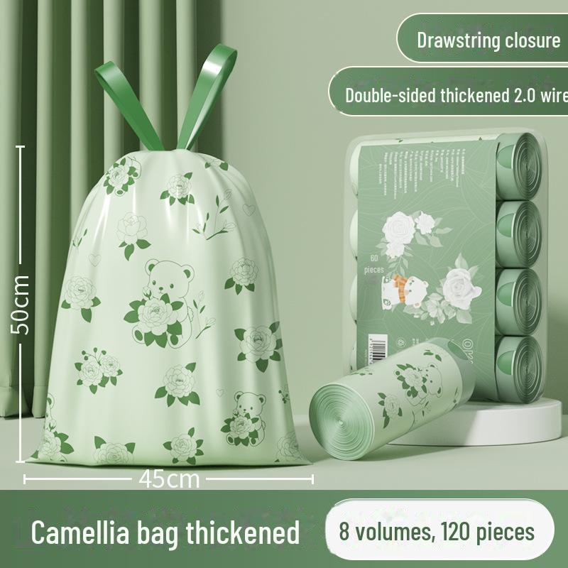 «Неразрывающиеся утолщенные кухонные мусорные пакеты с завязкой — автоматически закрывающиеся и портативные»