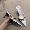 Нишевые крэковые высокие каблуки 2025 года, новый французский темперамент, элегантная мода, фея, заостренная голова, неглубокий рот, босоножки на шпильке