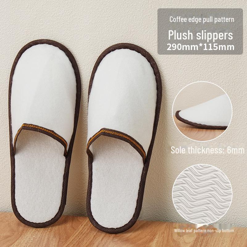 Thickened Non-Slip Disposable Slippers for Hotels, B&Bs, Beauty Salons, Home Hospitality - Cotton & Linen, Breathable