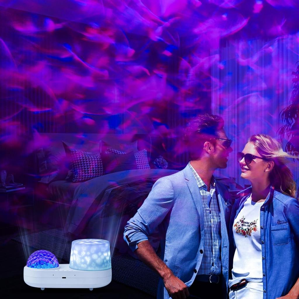 С Bluetooth музыкальным пультом 13 домашних океанических светильников с двойным освещением, 10 цветов океанической волны, 6 типов проекции, прикроватный, для салона автомобиля, атмосфера 360 градусов