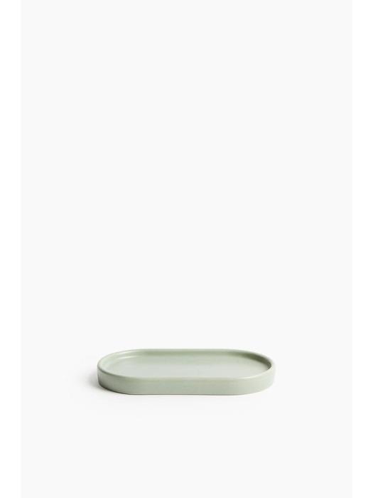H&M Stoneware Tray Light Dusty Green 1243576003