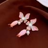 Light Luxury Butterfly Earrings Oil Drop Sweet Stud Earrings Elegant Vintage Earrings Women  Party