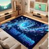 Abstract Geometric Theme Crystal Velvet Floor Rug Personalized Custom Name Text Warm Carpet Home Decoration
