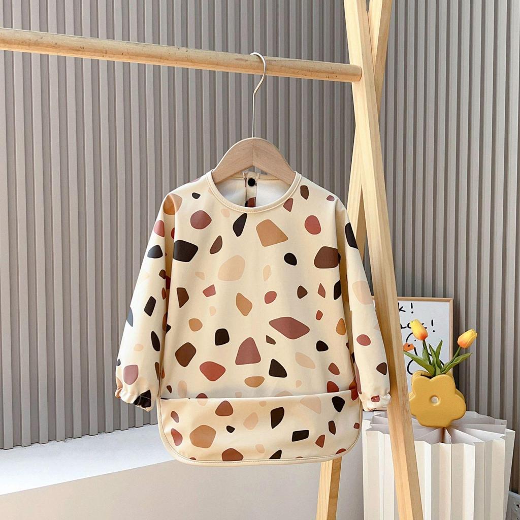 Reversible Waterproof Baby Smock & Bib - Denmark Painting Apron & Food Catcher Coverall