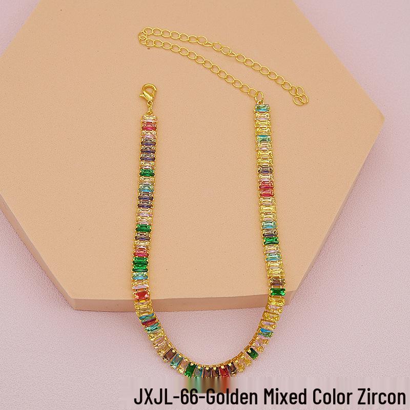 Elegant Zircon Choker Necklace: European and American Style