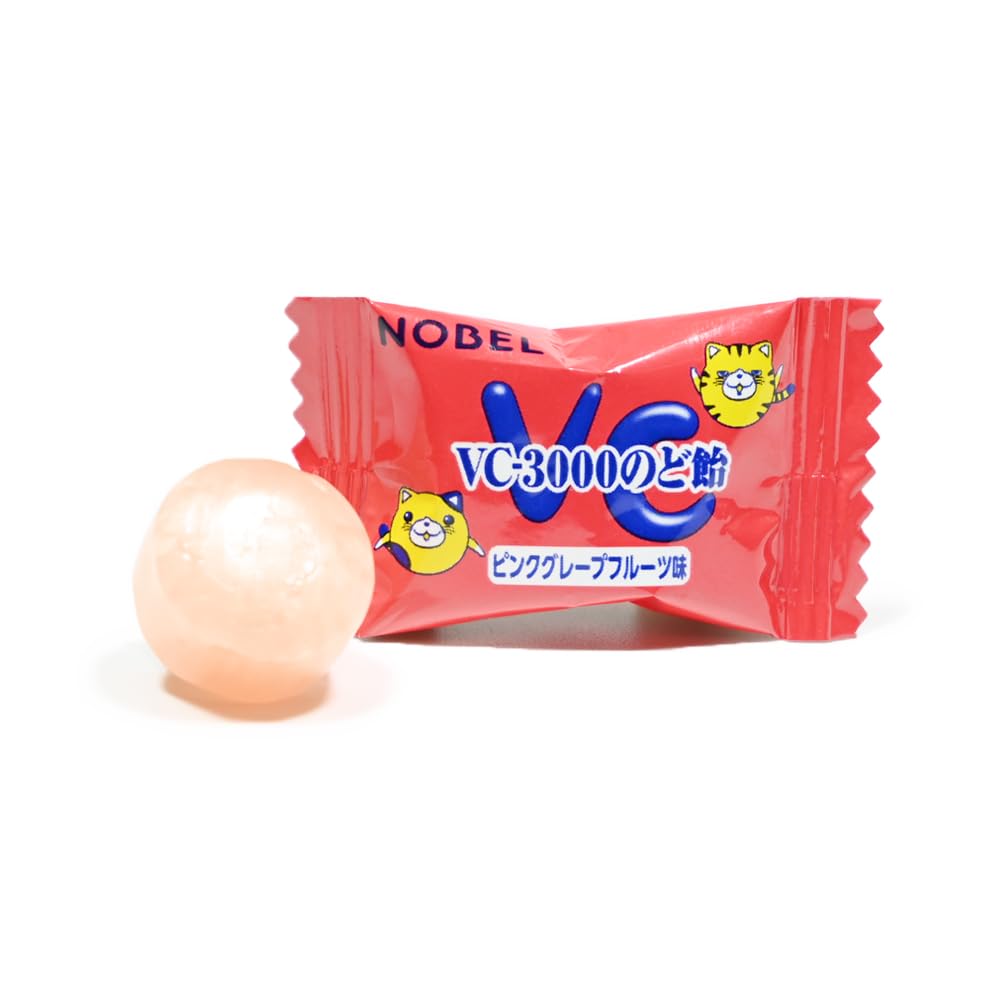 Nobel Seika VC-3000 Throat Candy Pink Grapefruit 90g 6 Bags Case Pack