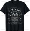 Vintage 33th Birthday Decorations Vintage 1992 33 Years Old TShirt Print on DeUnisexd Streetwear Short Sleeve Camiseta Hombre