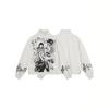 Unisex Oversized Graphic Hooded Zip-Up Sweatshirt With Polka Dot Music Note Print Loose Fit Streetwear Teens Adults