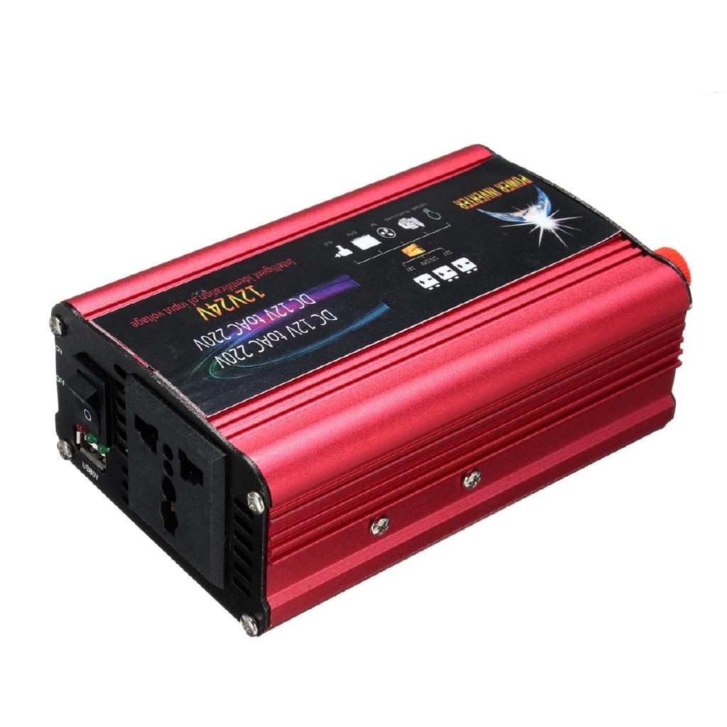 7.48 x 3.74 x 2.12" DC12/24V в AC 220V Синусоидальный инвертор мощности Автомобильное зарядное устройство USB-конвертер 3000 Вт