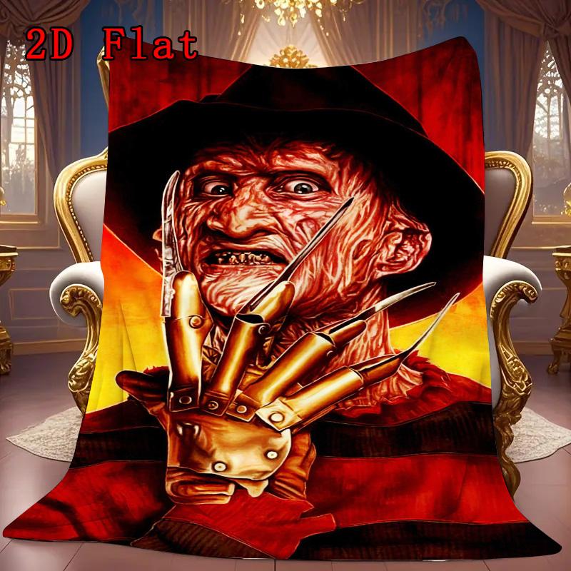 Freddy Krueger 2D Flat Pattern Flannel Blanket High quality All Seasons Warmth and Comfort Perfect for Christmas Gifts.SMT0917385
