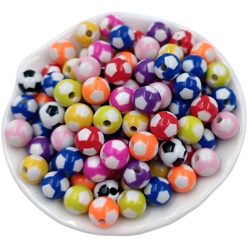 Акриловые бусины, бусины, акриловые бусины в виде футбола, бусины в виде футбола, 10 шт., карамельные цвета, россыпью, для изготовления ювелирных изделий, кулонов, модных ручных изделий