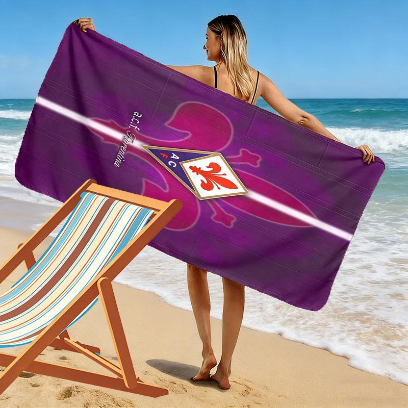 Пляжное полотенце с принтом ACF Fiorentina, большое, мягкое, быстросохнущее, для пляжа, кемпинга, плавания